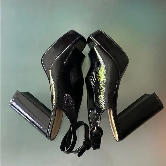 Vince Camuto Black Platform Peep-Toe Sandals- US 8 - Picture 7 of 11